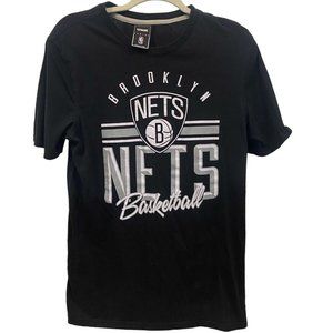 UNK NBA Men's BROOKLYN NETS Black Gray White Short Sleeve T-Shirt MEDIUM